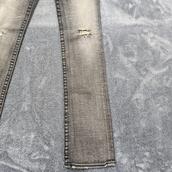 True Religion Billy Big T Jeans womens 26 Black Stretch Flap pockets distressed - Picture 3 of 16